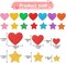 Colorful Glitter Foam Sticker, 300Pcs Stars Heart Shapes Glitter Self Adhesive Foam Stickers for Kids Party Favors Toddler DIY Crafts Supplies Home Decorations